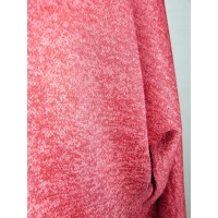 Melanżowy luźny sweter OVERSIZE z golfem - wiśniowy